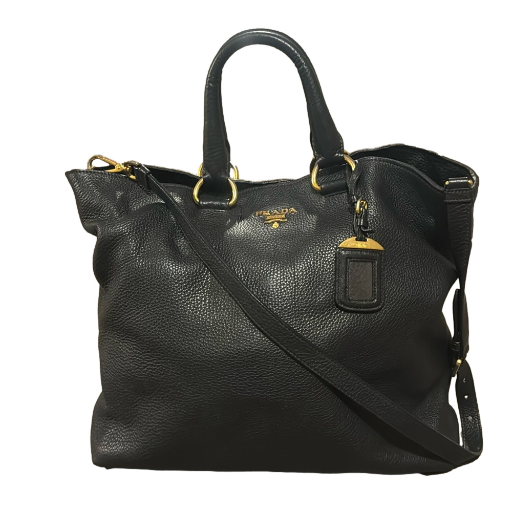 PRADA LEATHER  TOTE BAG